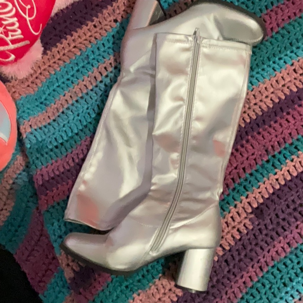 Cute silver go go boots
